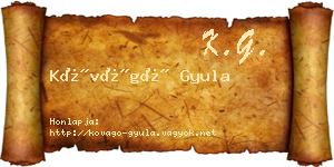 Kővágó Gyula névjegykártya